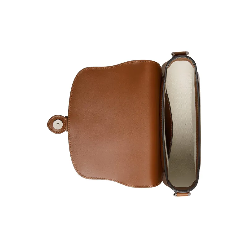 GUCCI Leather Fanny Pack Handbag Shoulder Bag Women's Brown-4