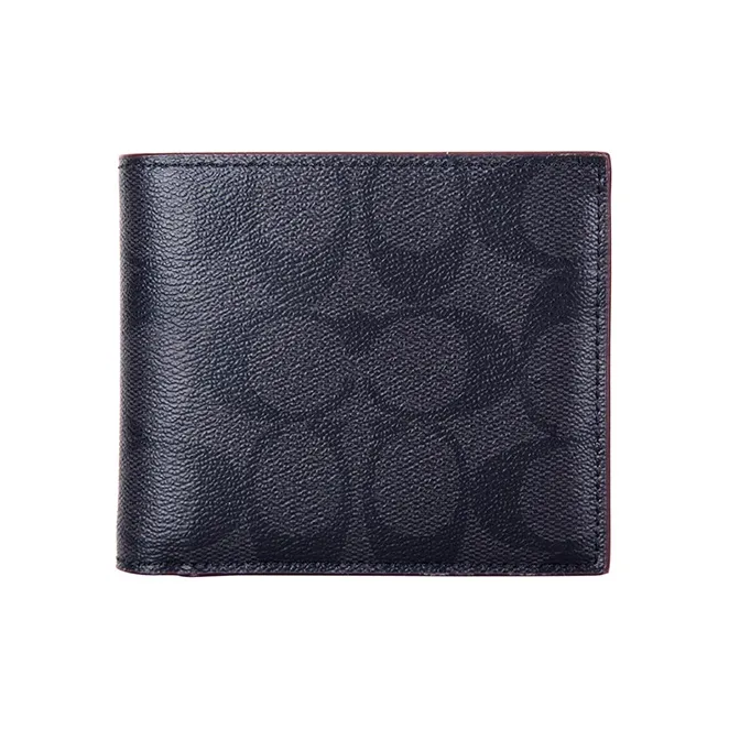 COACH 3 IN 1 Wallet Leather 3 in 1 Wallet Men's Black Gray-1