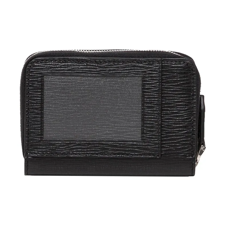 FERRAGAMO Cow Leather Wallet Unisex Black-1