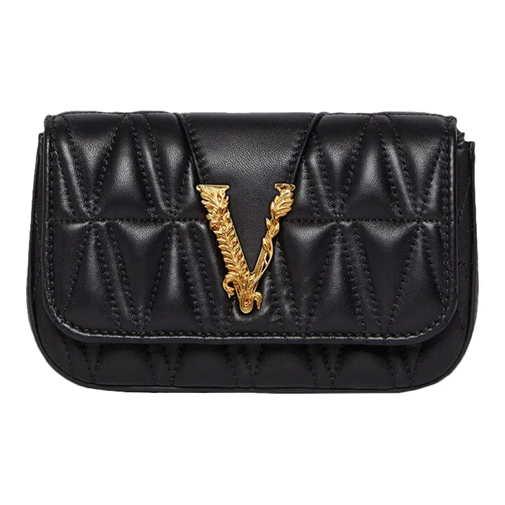 FANSIZHE Sheepskin Evening Party Bag Crossbody Bag Shoulder Bag Women's Black-0