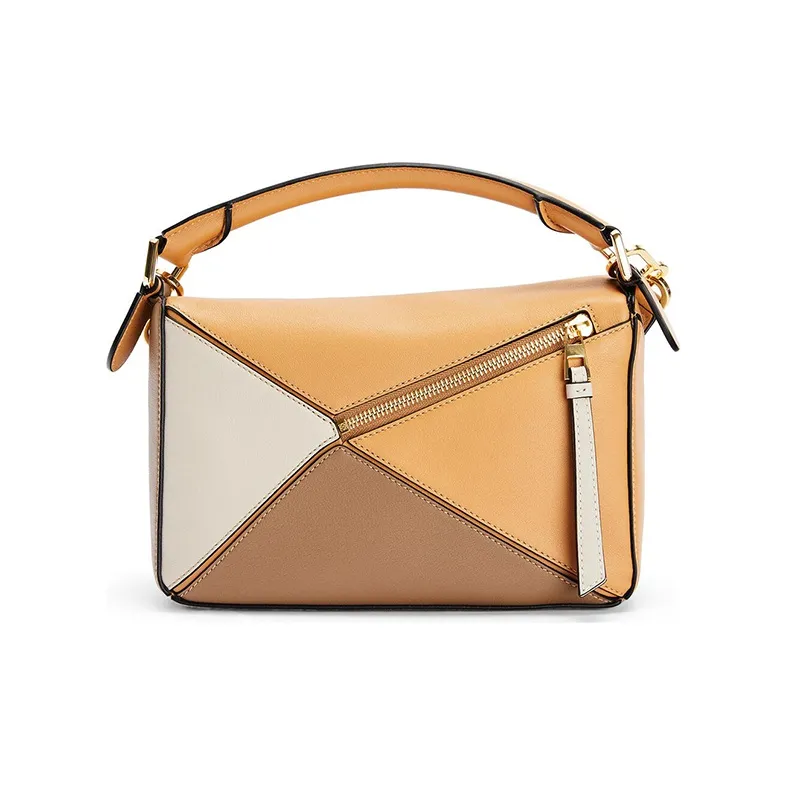 LOEWE Puzzle Calfskin Puzzle Bag Crossbody Bag Shoulder Bag Small Size Women's Warm Sand Brown-2