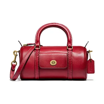 COACH Barrel Leather Crossbody Bag Mini Women's Red