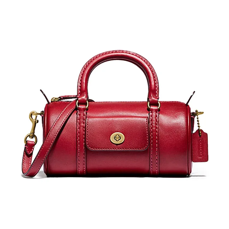 COACH Barrel Leather Crossbody Bag Mini Women's Red-0