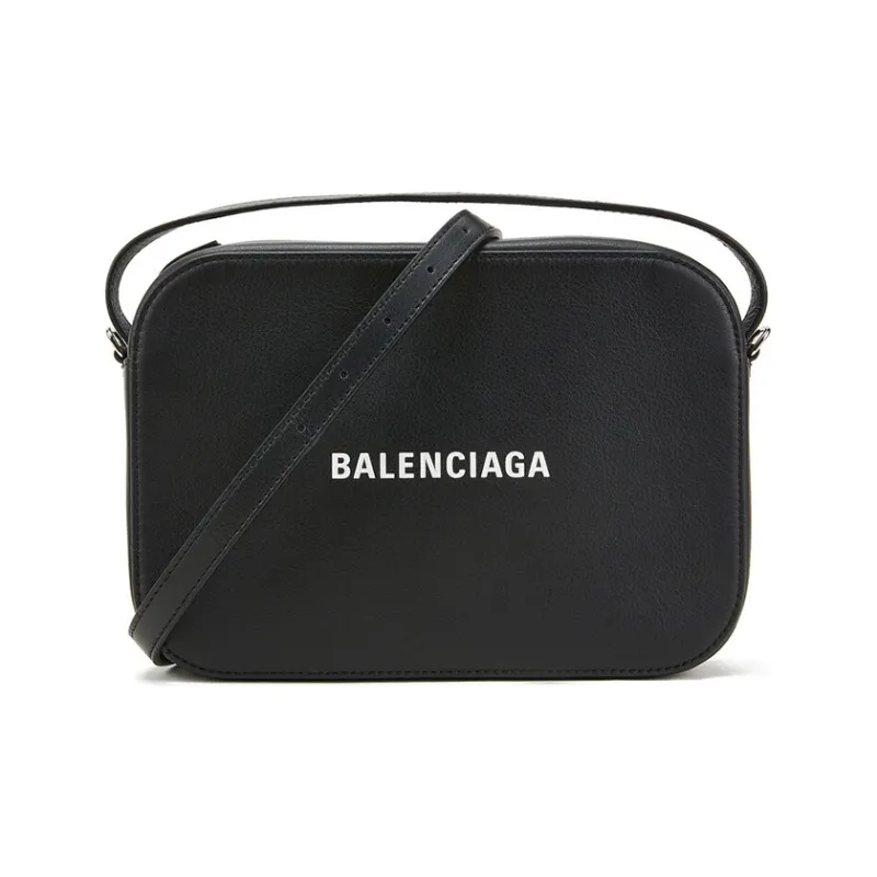 Balenciaga Grain Calfskin Camera Bag, Shoulder Bag, Crossbody Bag Large Size Men's Black-0