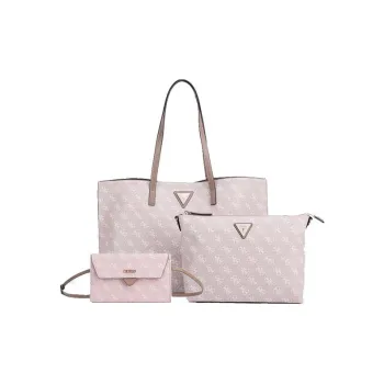 GUESS PU Combo Bag, Tote Bag, Shopping Bag, Envelope, Portable Crossbody Bag, Shoulder Bag Women's Cappuccino Rose