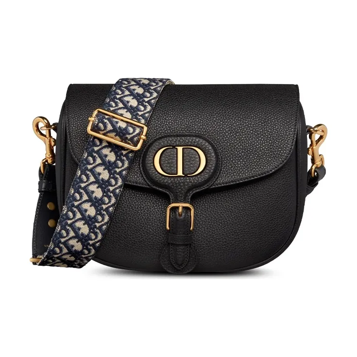 DIOR Bobby Grained Calfskin Shoulder Bag, Crossbody Bag Tubas Women's Black-0
