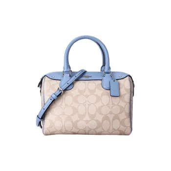 COACH Bennett Canvas With Leather One Shoulder Handbag Crossbody Bag Mini Women's Khaki Blue