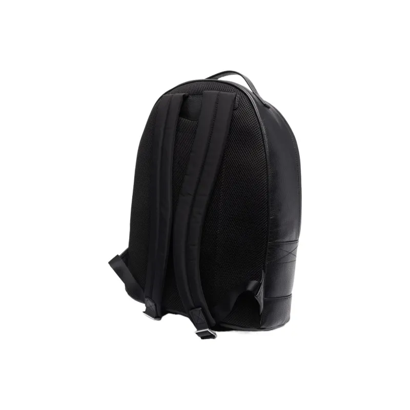 EMPORIO ARMANI Cow Leather Backpack Large Size Men's Black-3