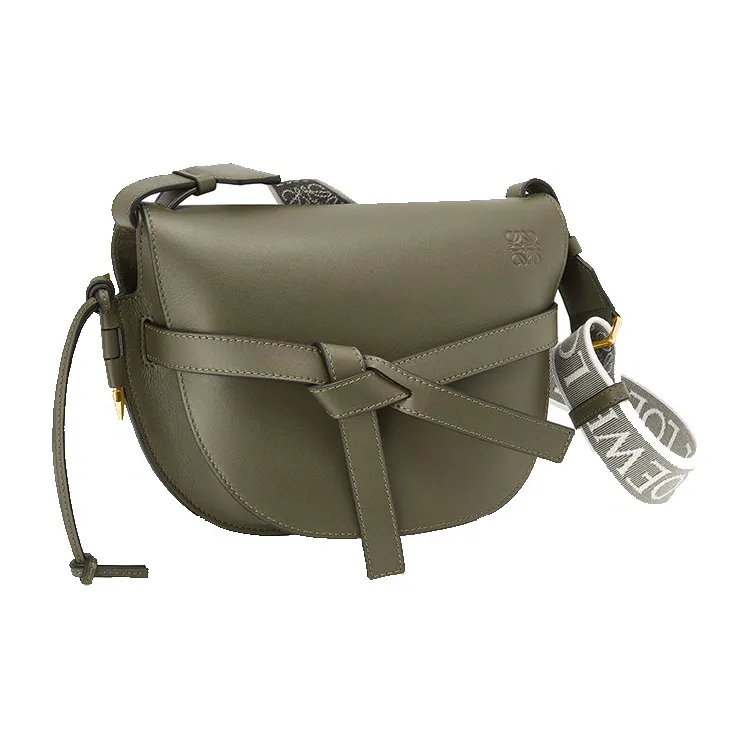 LOEWE Gate Soft Calfskin Handbag, Shoulder Bag, Crossbody Bag Trumpets Women's Green-2