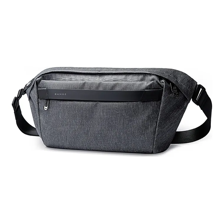 BANGE Oxford Sling Bag Messenger Bag Laptop Bag Shoulder Bag Crossbody Bag Regular Unisex Black/Gray-4