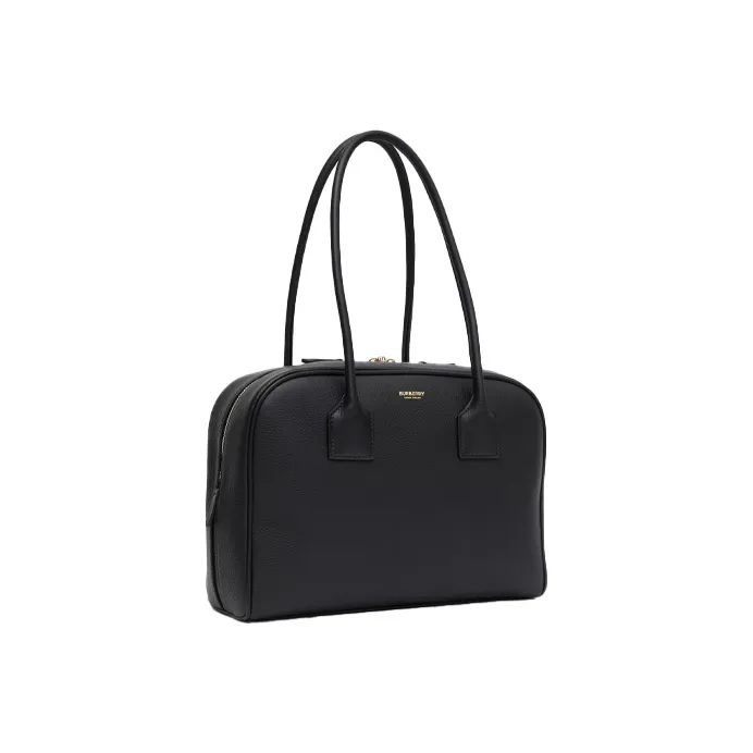 Burberry Cube Calfskin Bowling Bag Handbag Shoulder Bag Medium Size Women's Black-1