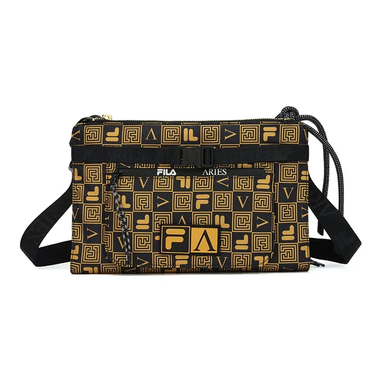 FILA FUSION Aries Collaboration Fabric Crossbody Bag, Shoulder Bag Unisex Gold-0