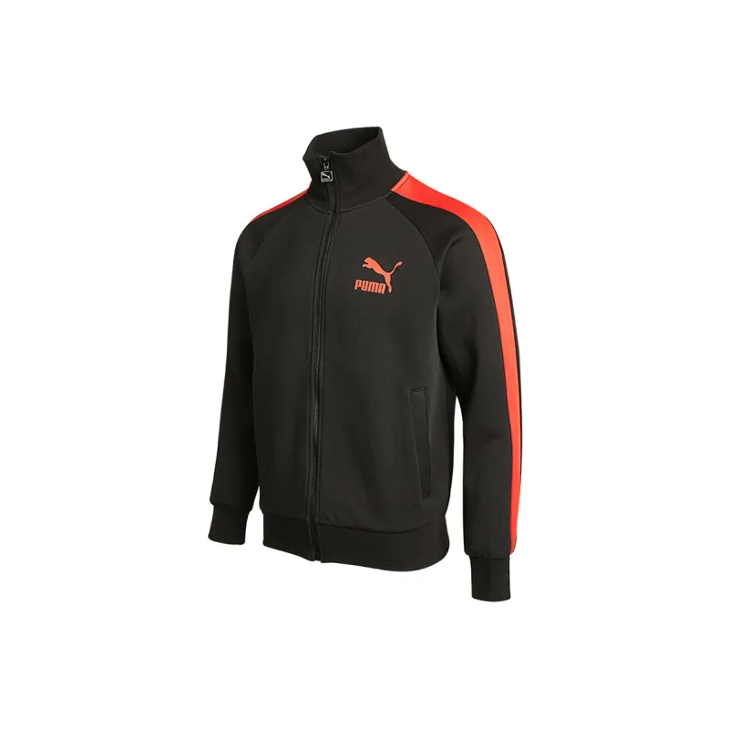 Puma T7 Men's Colorblock Logo Knit Sport Jacket Black-2
