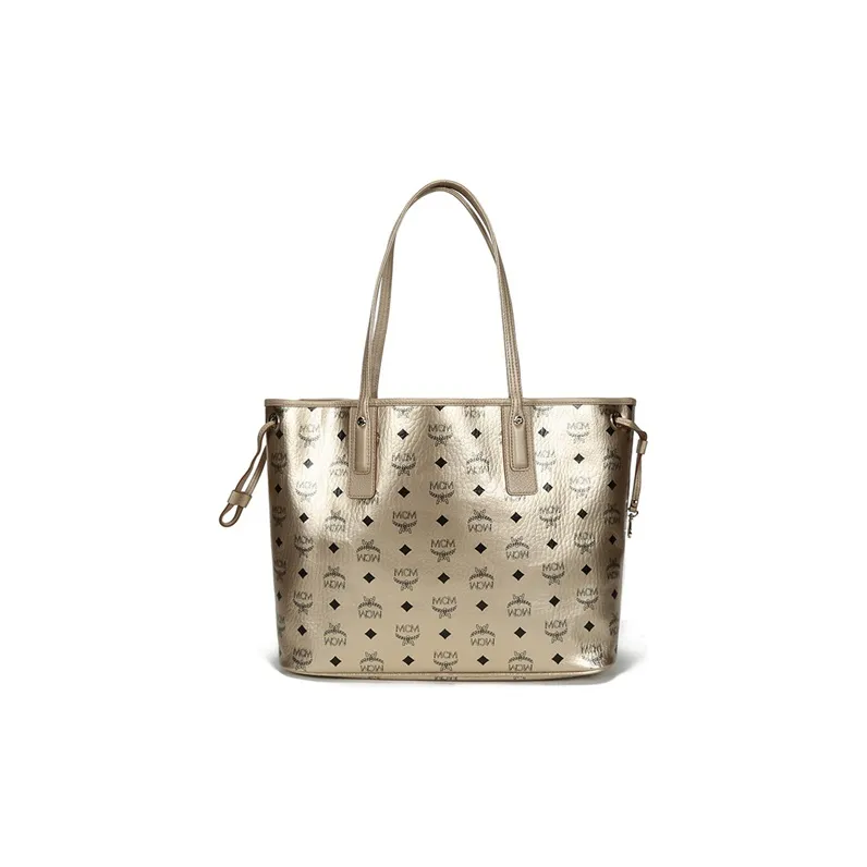 MCM Liz Visetos Coated Canvas Combo Bag Tote Bag Shopping Bag Handbag Shoulder Bag Women's Champagne Gold-3