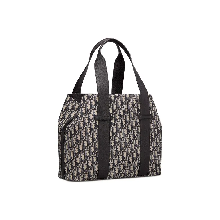 DIOR Nylon Shoulder Bag Crossbody Bag Handbags Medium Size Men's Black Beige-1