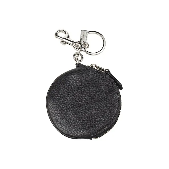 COACH Leather Coin Purse Mini Women's Black-2
