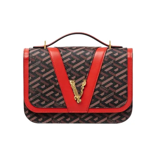 FANSIZHE VERSACE Polyurethane Crossbody Handbag Women's Red, Black & Multicolor