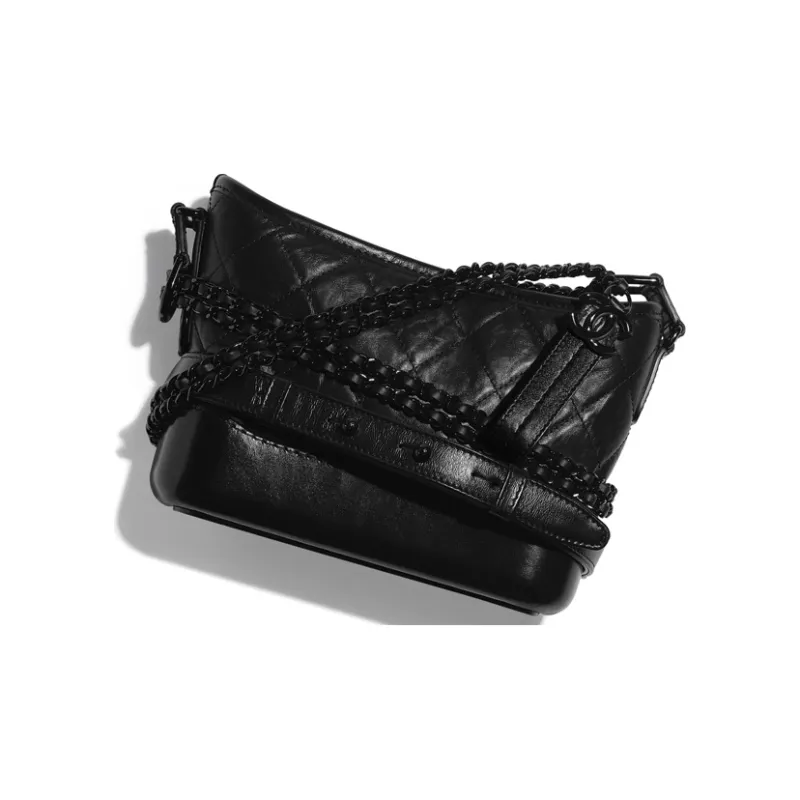 CHANEL GabrielleSo Black Calfskin Handbag, Shoulder Bag, Crossbody Bag Trumpets Women's Pure Black-3