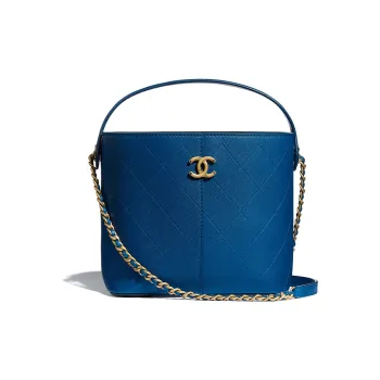 CHANEL Lambskin Bucket Bag, Handbag, Shoulder Bag, Crossbody Bag Women's Blue