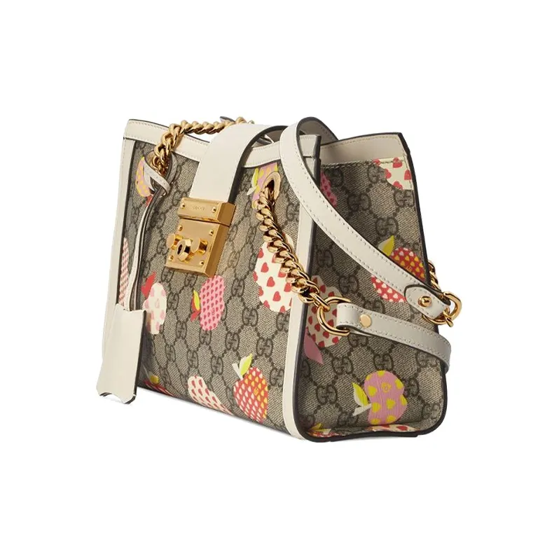 GUCCI Padlock Canvas Tote Bag Shopping Bag Portable Crossbody Bag Shoulder Bag Women's White & Ebony-1