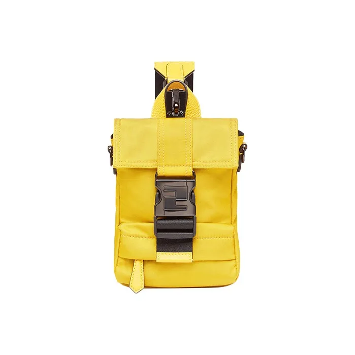 FENDI Leather, Nylon Sling Bag Men's Yellow-0