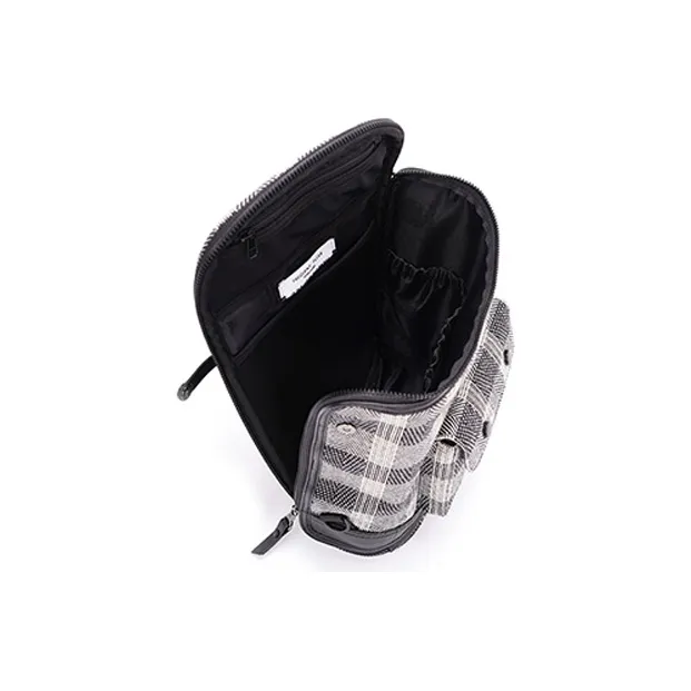 FREQUENTFLYER Cashmere Shoulder Bag Backpack Mini Unisex Black White Plaid-2