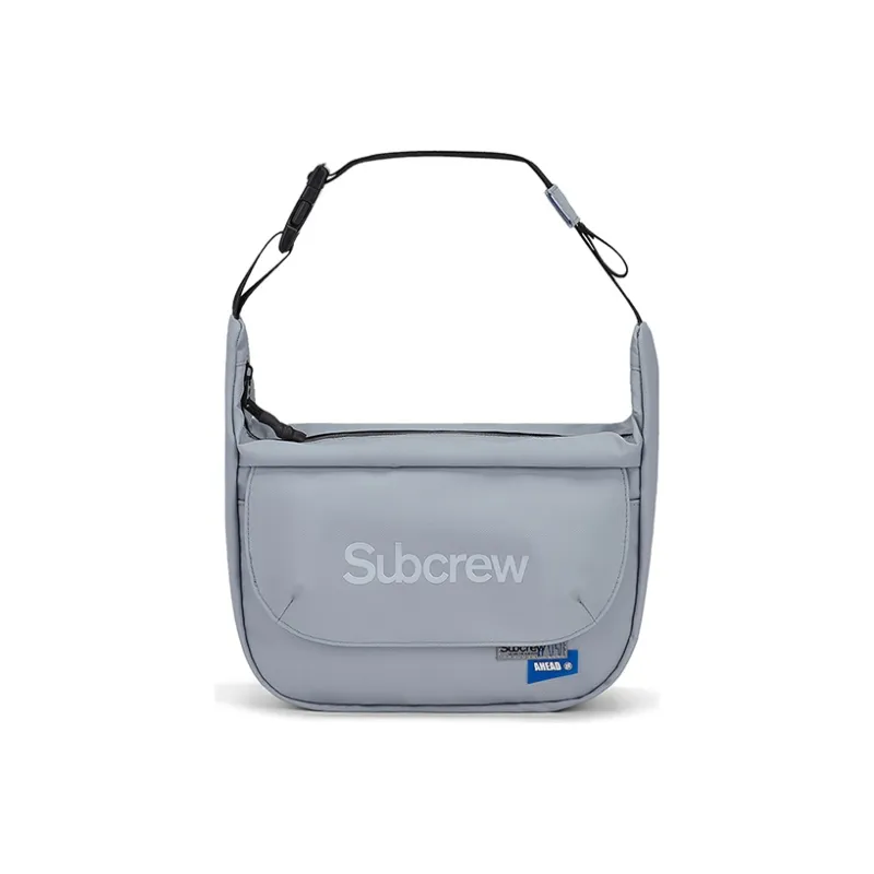 Subcrew Polyester Messenger Bag Shoulder Bag Crossbody Bag Medium Size Unisex Black/White/Gray-2