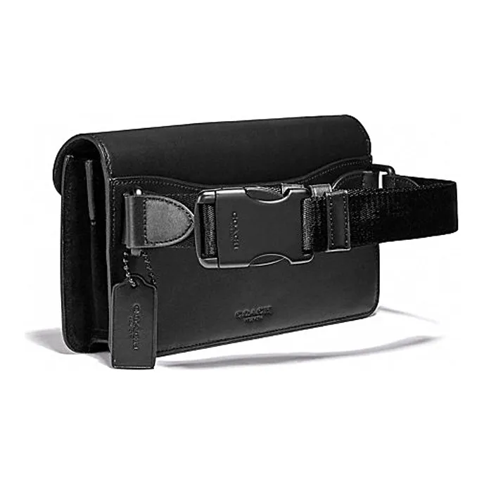 COACH Canvas With Leather Sling Bags One Shoulder Crossbody Fanny Pack Regular Men's Charcoal Black-1