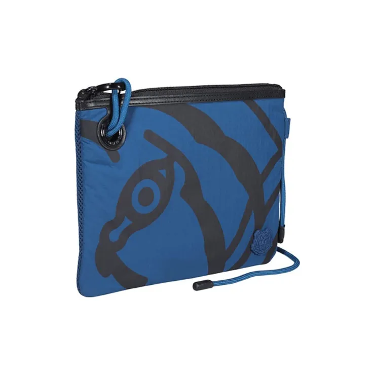 KENZO Tiger Fabric Clutch Handbag Men's Blue-1