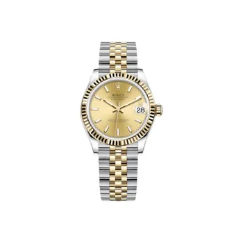ROLEX Log Series Automatic Mechanical Movement Women's Watch Gold Dial Oystersteel Case Oystersteel Strap