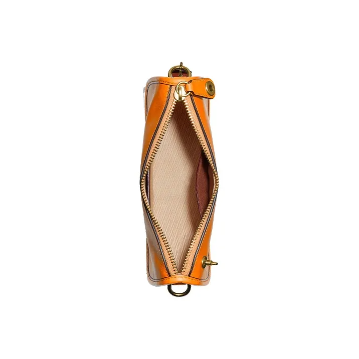 COACH Swinger Leather Chain Shoulder Bag Crossbody Bag Handbag Small Size Women's Saffron-2