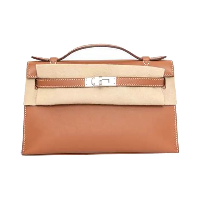 HERMES Swift Leather Kelly Bag Handbags Mini Women's Cigar Gray-0