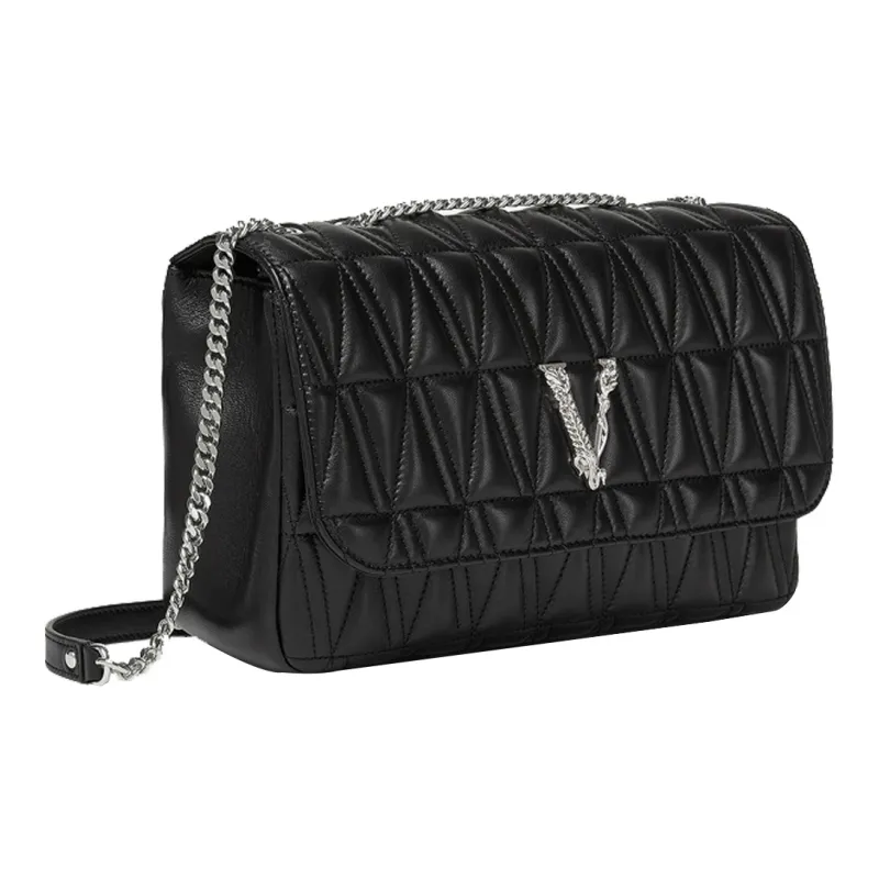 VERSACE Virtus Sheepskin Shoulder Bag Crossbody Bag Women's Black-1