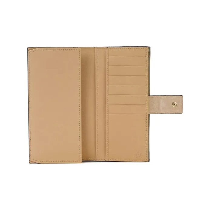 GUCCI Leather Wallet Money Clip Card Holder Women's Taupe-4