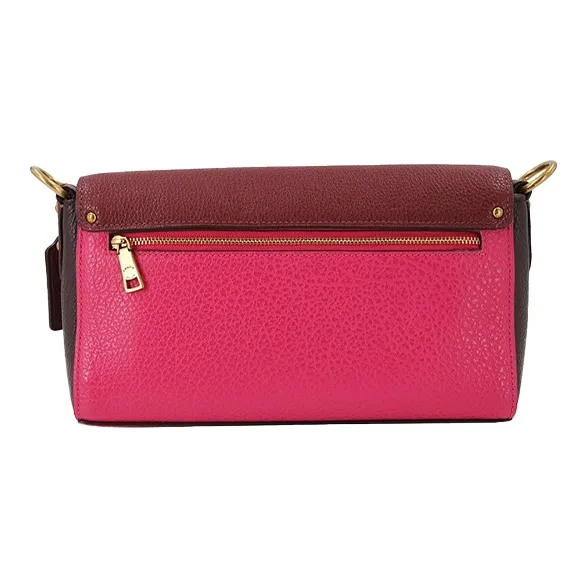COACH Leather Shoulder Bag Portable Crossbody Bag Shoulder Bag Women's Red & Pink-3