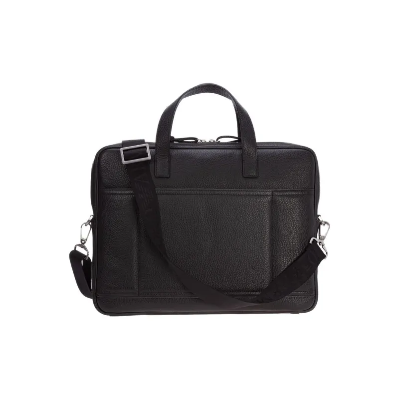 EMPORIO ARMANI Leather Briefcase Men's Black-2