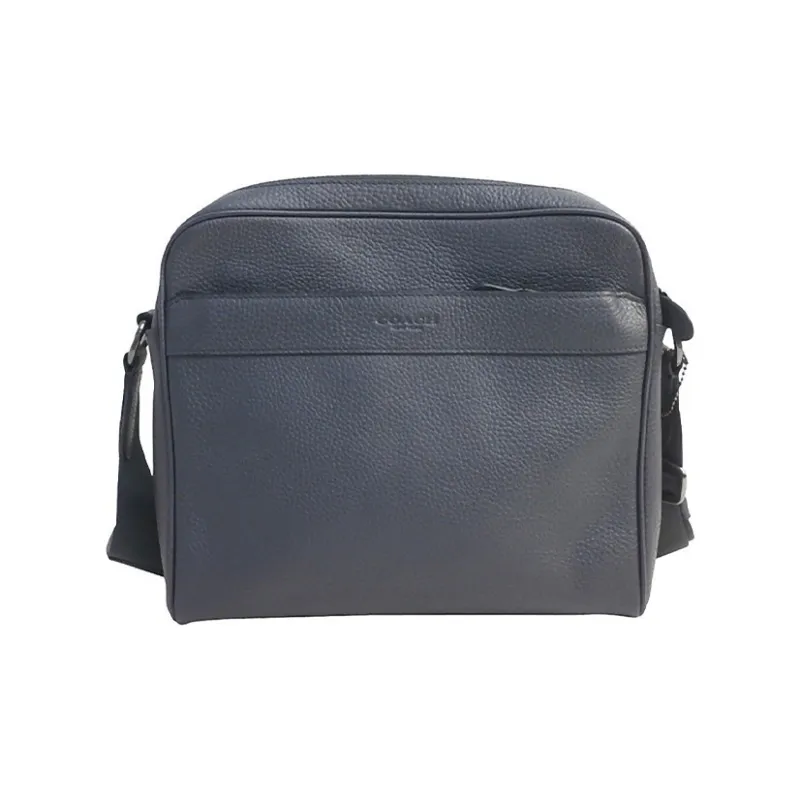 COACH Charles Pebbled Leather Camera Bags Crossbody Bag Shoulder Bag Men's Blue Black-0