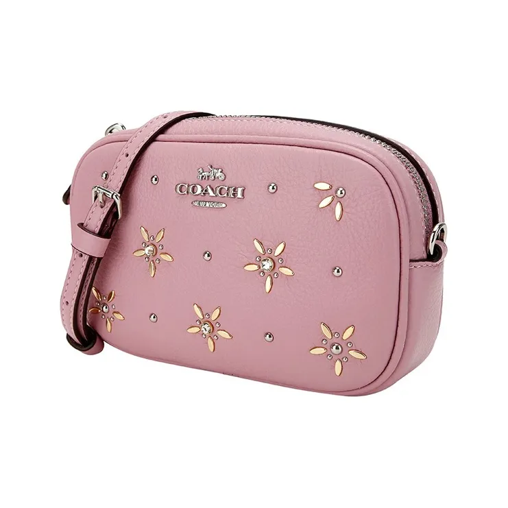 COACH Leather Box Bag, Shoulder Bag, Crossbody Bag Trumpets Women's Rose Pink Red-1