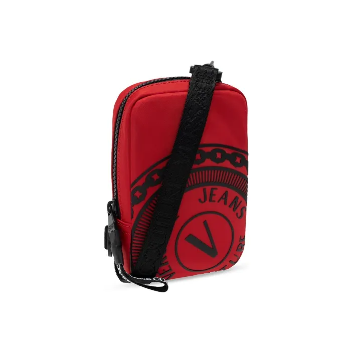 VERSACE JEANS COUTURE Polyester Shoulder Bag Crossbody Bag Small Size Men's Red Black-1
