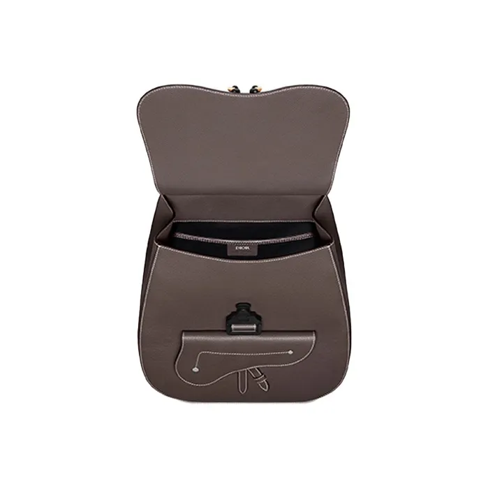 DIOR Grained Calfskin Backpack Men's Ebony Black-3