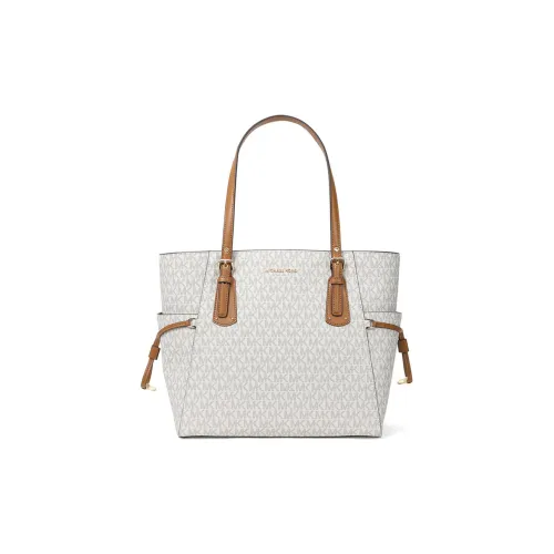 MICHAEL KORS Leather the Gelb Bag Shopping Bag Shoulder Bags Medium Size Women's Vanilla White