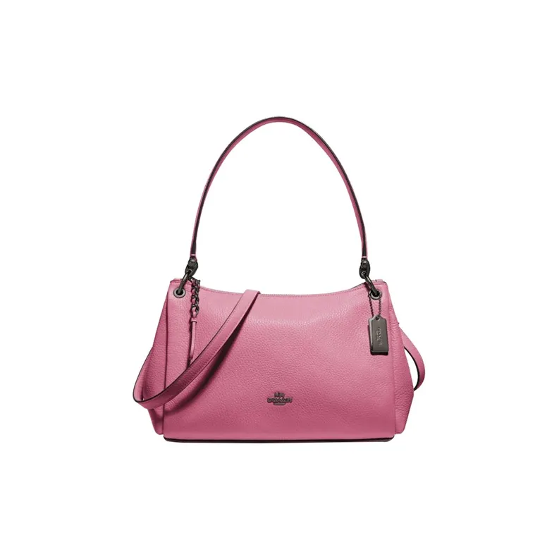 COACH Mia Leather Handbag Shoulder Bag Crossbody Bag Shoulder Bag Medium Size Women's Fuchsia-0