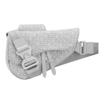 DIOR Saddle Leather Saddle Bag, Shoulder Bag, Crossbody Bag, Sling Bag, Fanny Pack Women's Beige