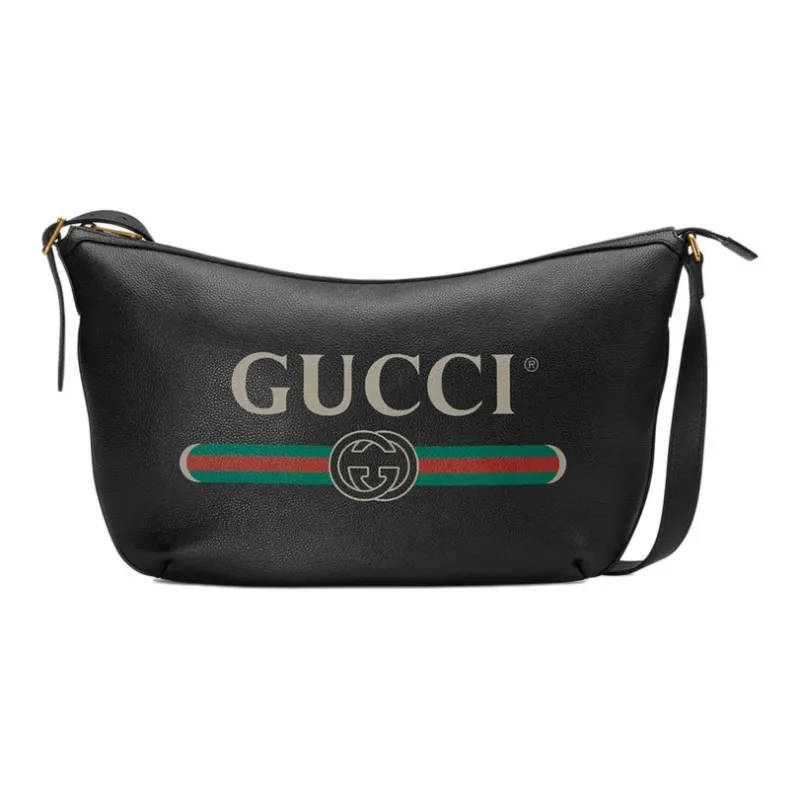 GUCCI Vintage Logo Messenger Shoulder Bag Black-0