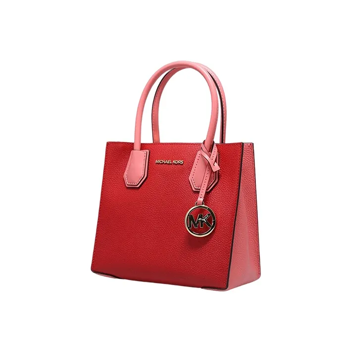MICHAEL KORS Mercer Leather Portable Crossbody Bag Shoulder Bag Small Size Women's Dark Red Watermelon Red-2
