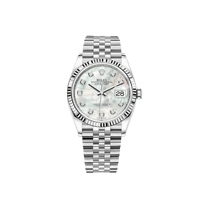 ROLEX Log Series Automatic Mechanical Movement Women's Watch Watch 36mm White Dial Oystersteel Case Oystersteel Strap-0