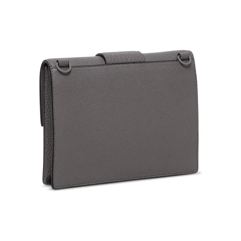 FENDI Baguette Cow Leather Baguette Bag, Shoulder Bag, Crossbody Bag Medium Size Men's Gray-1