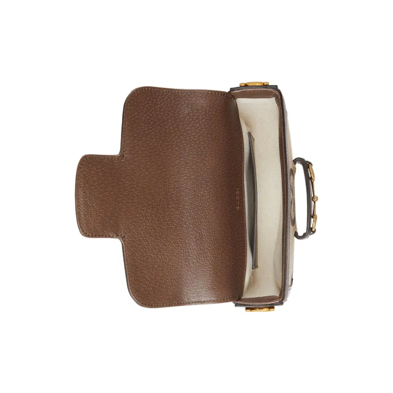 GUCCI Unisex Horsebit 1955 Jumbo GG Mini Crossbody Bag Brown-6