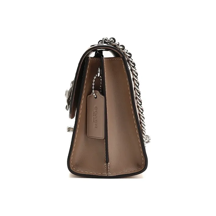 COACH Parker Portable Crossbody Bag, Shoulder Bag Women's Taupe Multicolor Monogram-3