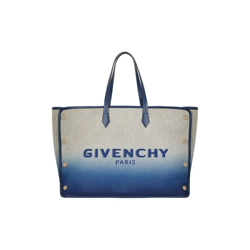 GIVENCHY Bond Cow Leather Tote Bag Shopping Bag Handbag Large Size Women's Gradient Blue-0